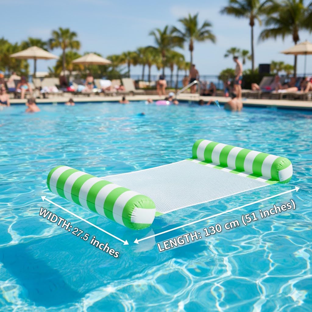 Auspicious Rain Inflatable Pool Float 5-Pack | Cylindrical Striped Loungers
