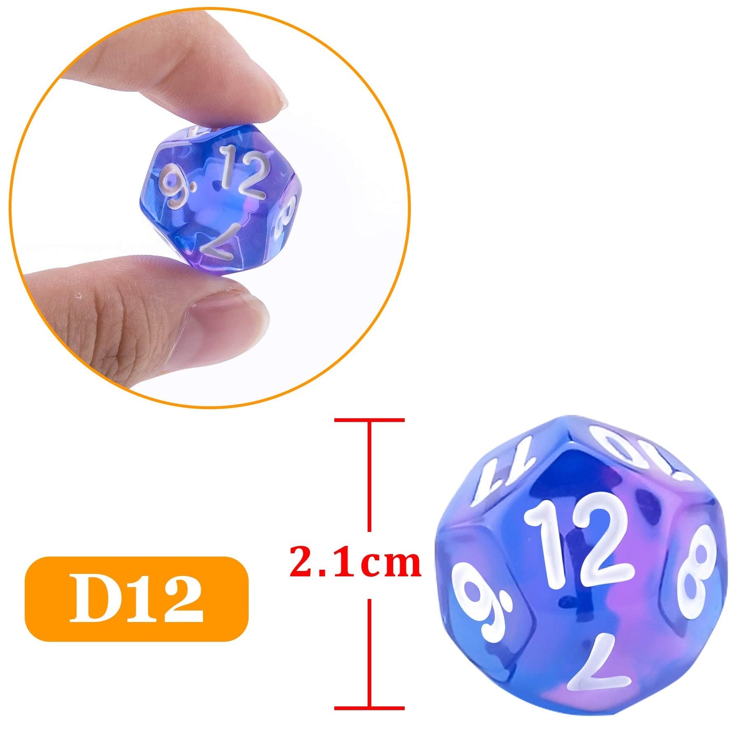 AUSTOR 35-Piece 12-Sided Dice Set – Mixed Colors with Black Velvet Pouch for DND, RPG, MTG