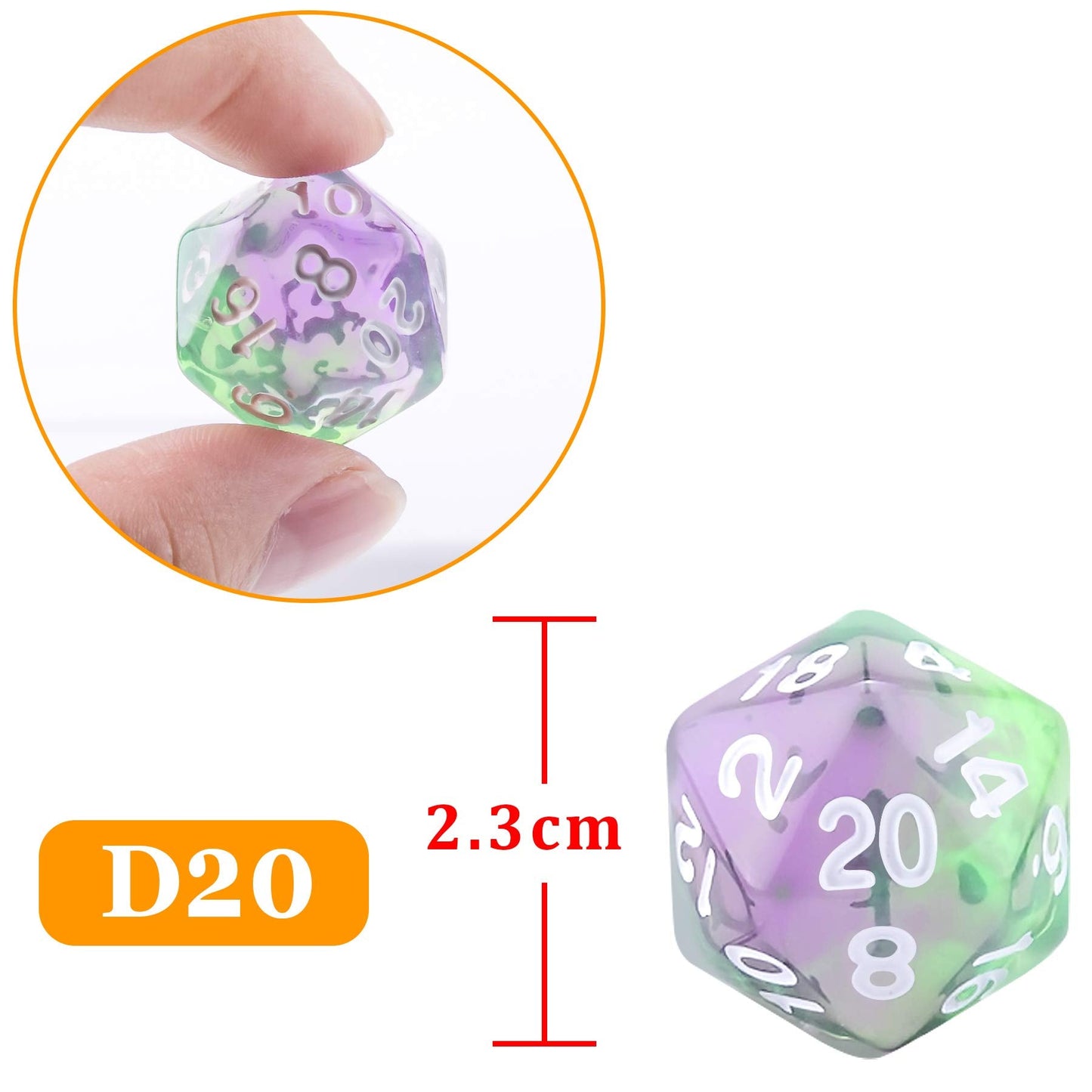 AUSTOR 35 Pieces Polyhedral D20 Dice Set – Mixed Colors with Black Velvet Pouch for DND RPG MTG Table Games