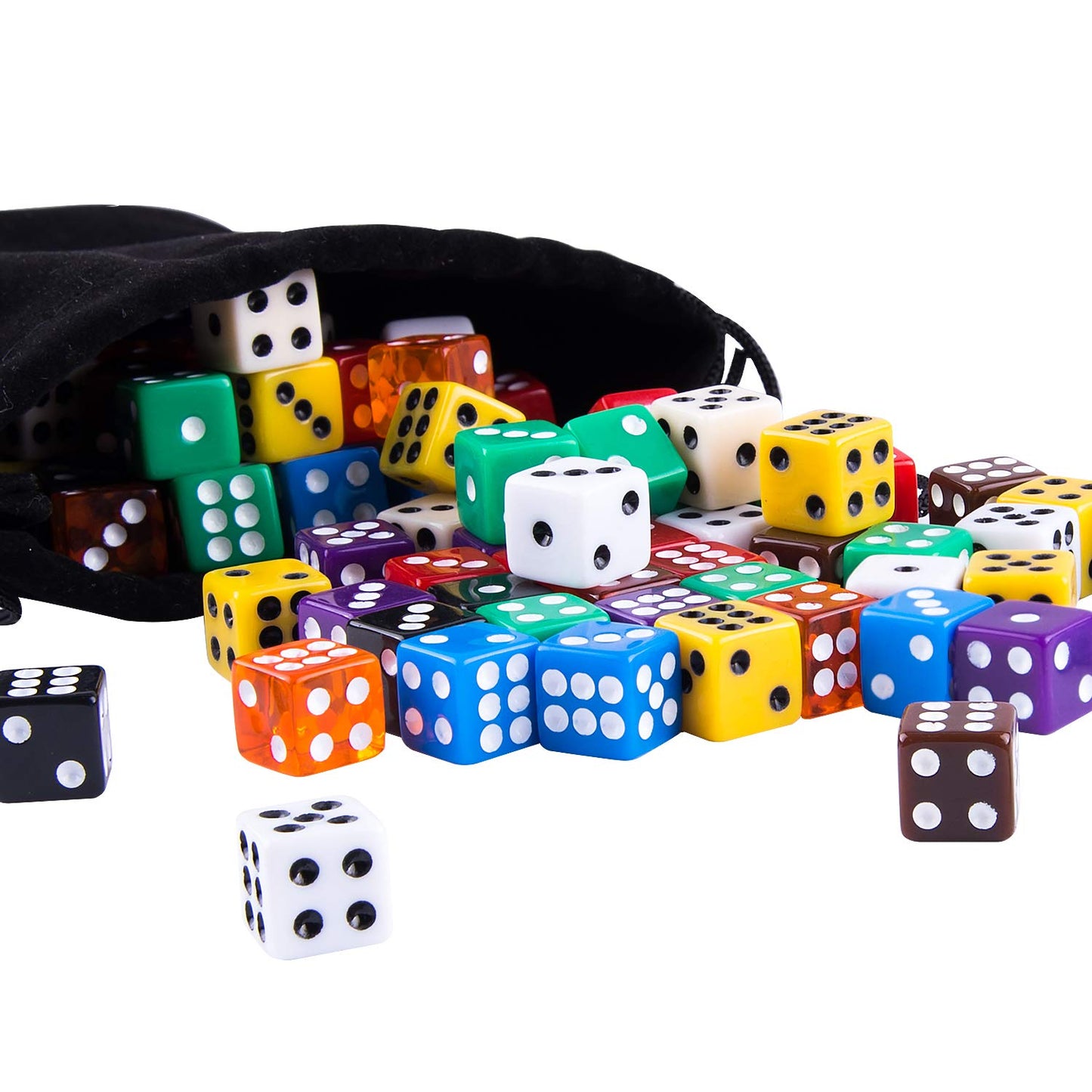 AUSTOR 100-Piece 12mm Dice Set with Drawstring Pouch – Eco-Friendly Acrylic