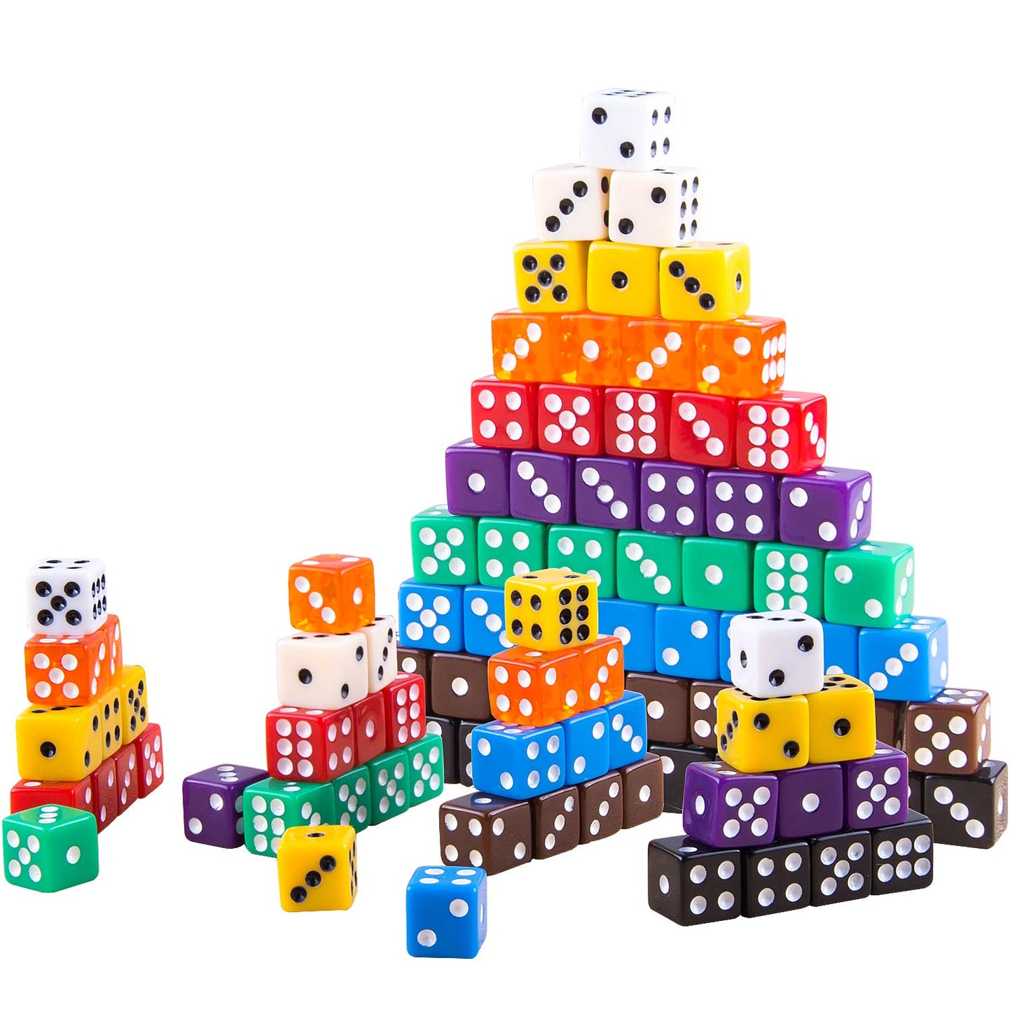AUSTOR 100-Piece 12mm Dice Set with Drawstring Pouch – Eco-Friendly Acrylic