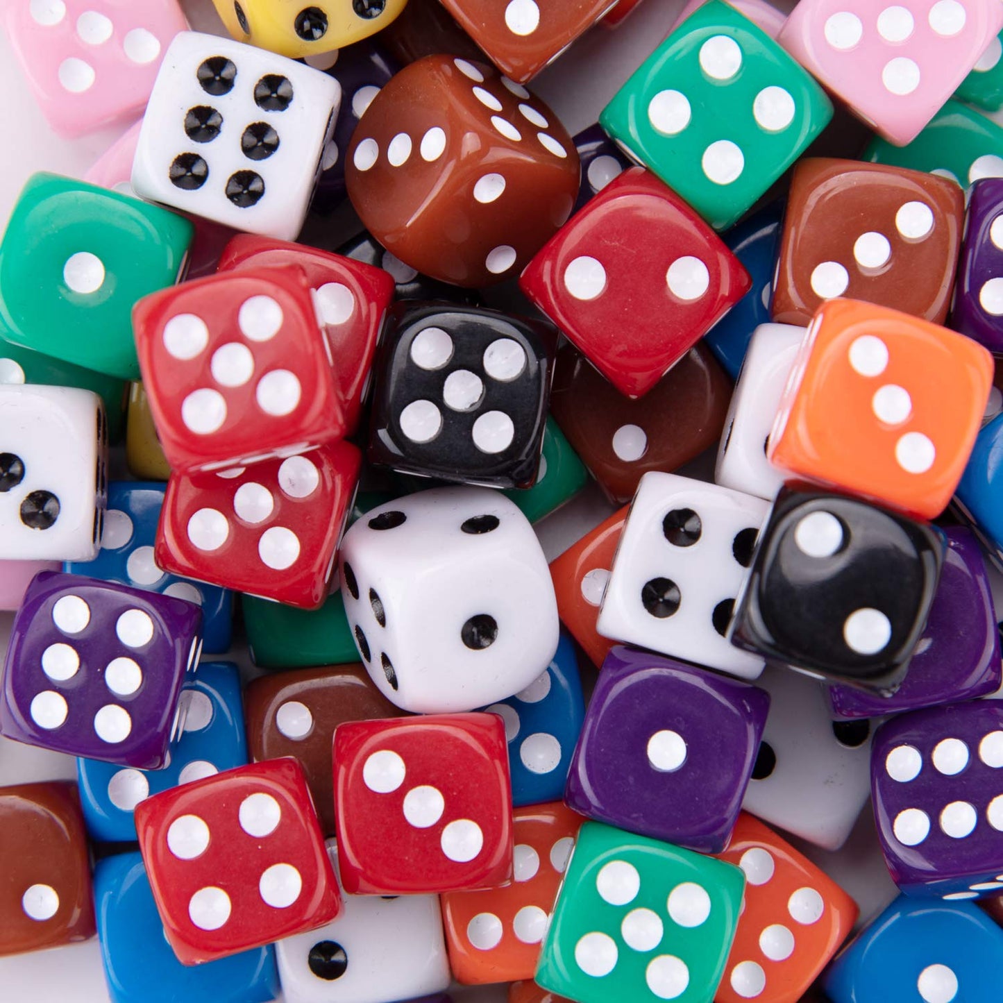 AUSTOR 100-Piece 12mm Dice Set — Round Corner, Eco-Friendly Acrylic, Velvet Pouch