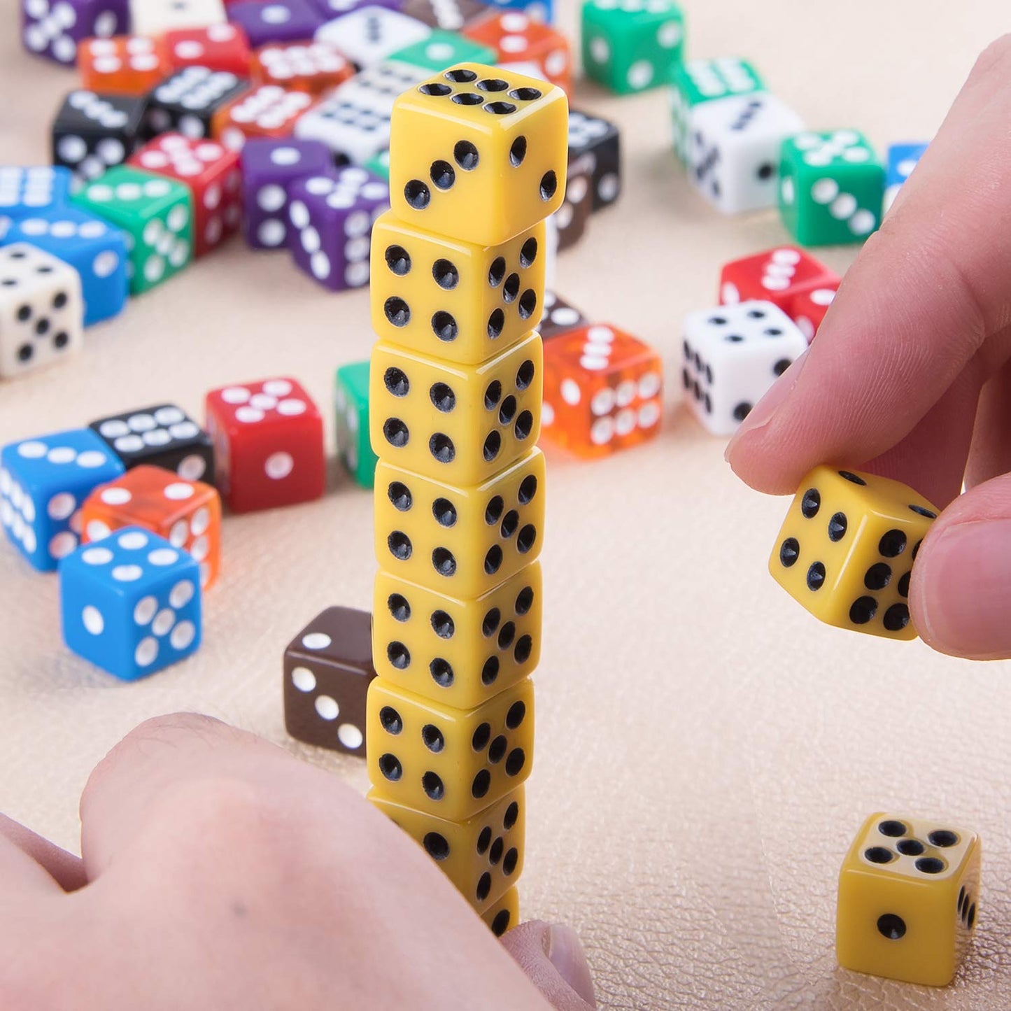 AUSTOR 100-Piece 12mm Dice Set with Drawstring Pouch – Eco-Friendly Acrylic