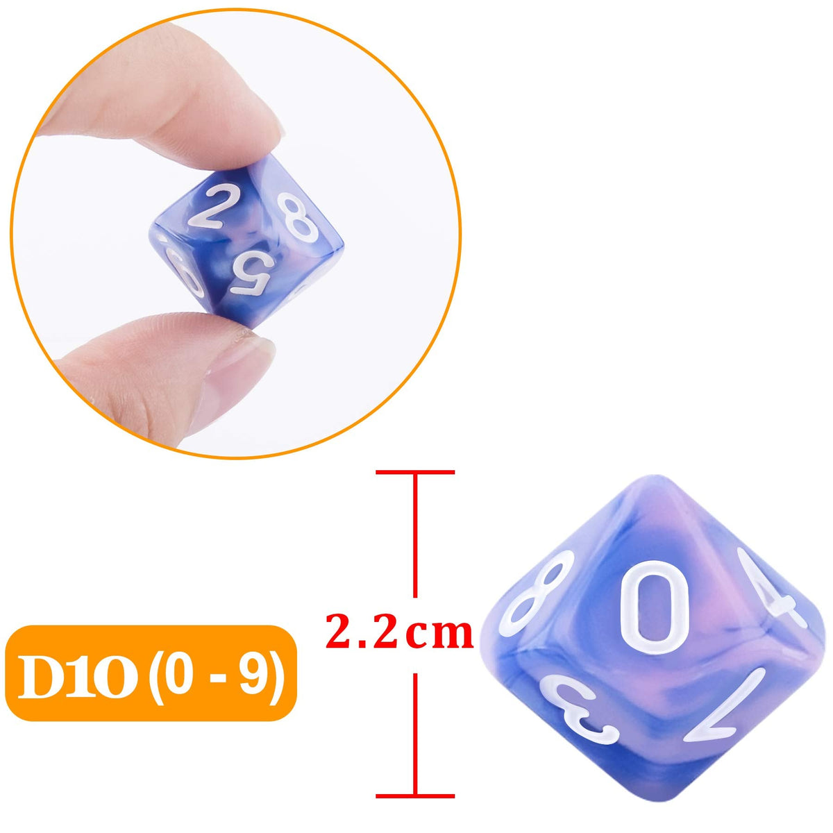 AUSTOR 35-Piece Polyhedral D10 Dice Set – Mixed Colors with Velvet Pouch