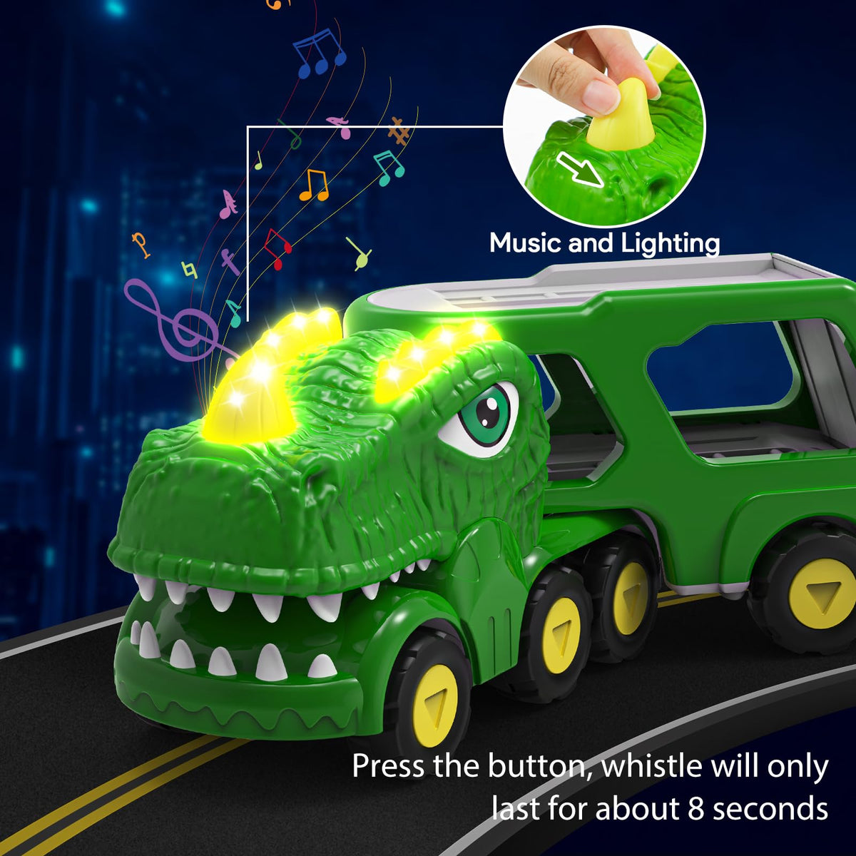AUTGA Dinosaur Toys - 5-in-1 Dino Truck Set for Toddlers 1-5