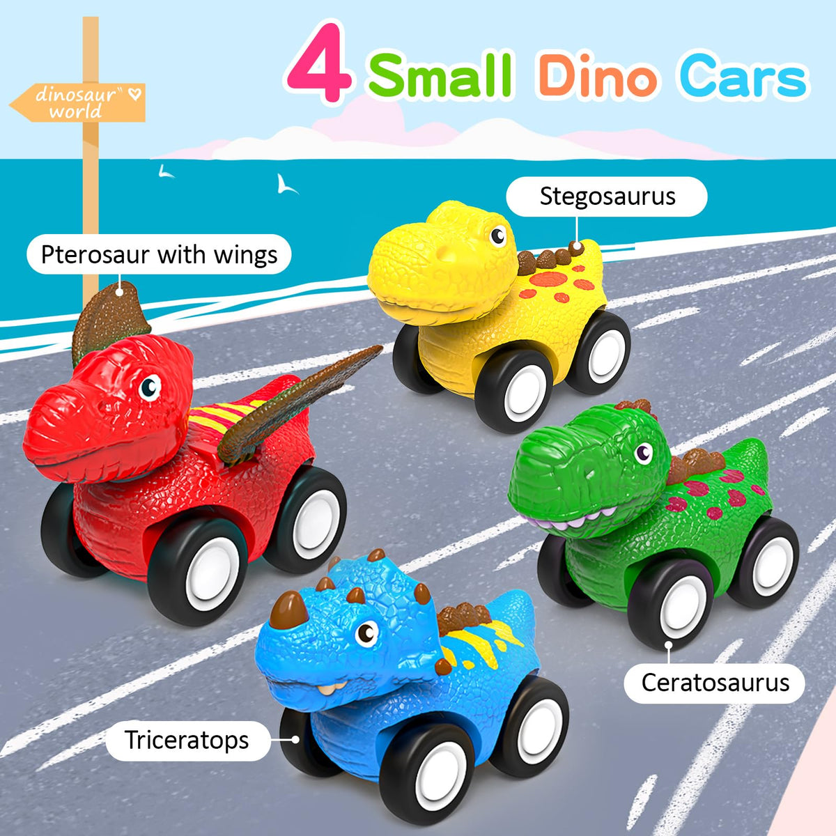 AUTGA Dinosaur Toys - 5-in-1 Dino Truck Set for Toddlers 1-5
