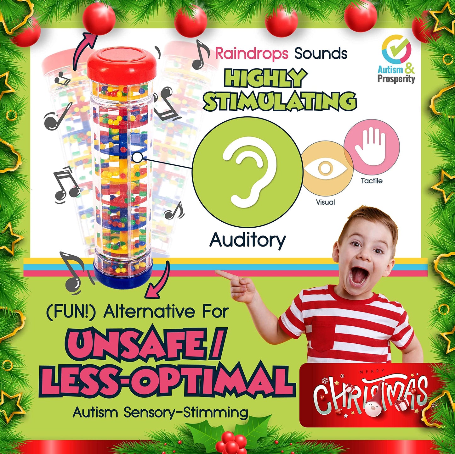 Autism & Prosperity All-Around Sensory Toy Bundle – Rainmaker, Bubbler & Spiky Balls for ASD Kids