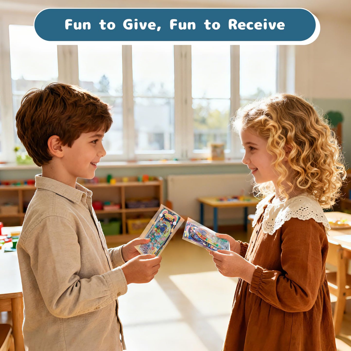 AUUGUU 28 Valentines Day Pinball Cards - Handheld Arcade Toys for Classrooms