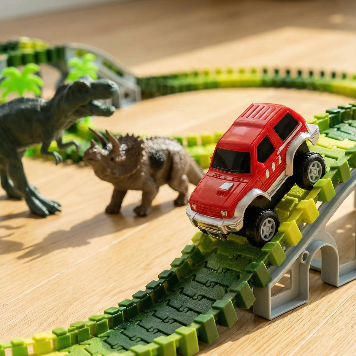 AUUGUU Dinosaur Race Track Toys — Flexible 187-Piece Set for Kids Aged 3+