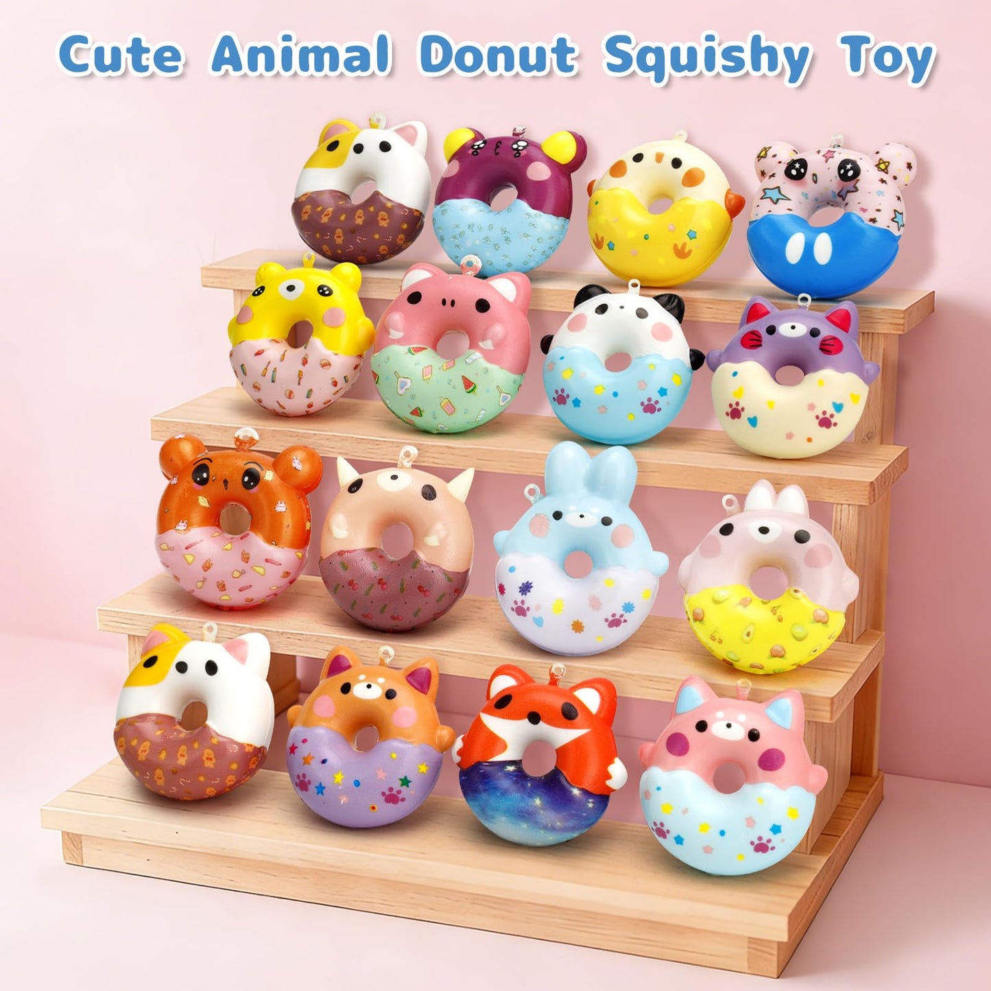 AUUGUU 28 Donut Squishy Valentines Cards – Punny Classroom Gift Set
