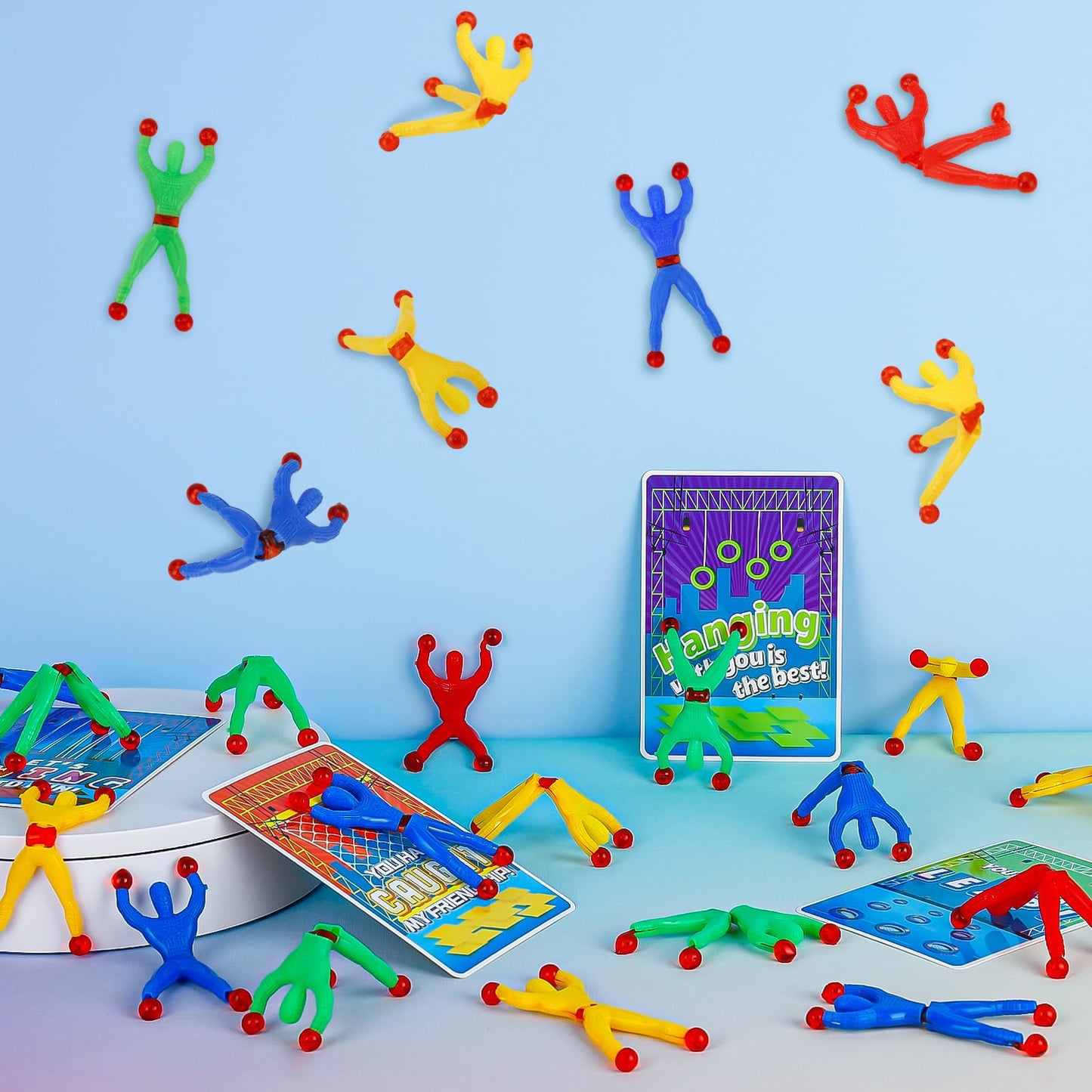 AUUGUU Valentines Day Cards for Kids + 28 Ninja Sticky Men – Classroom Gifts & Party Favors