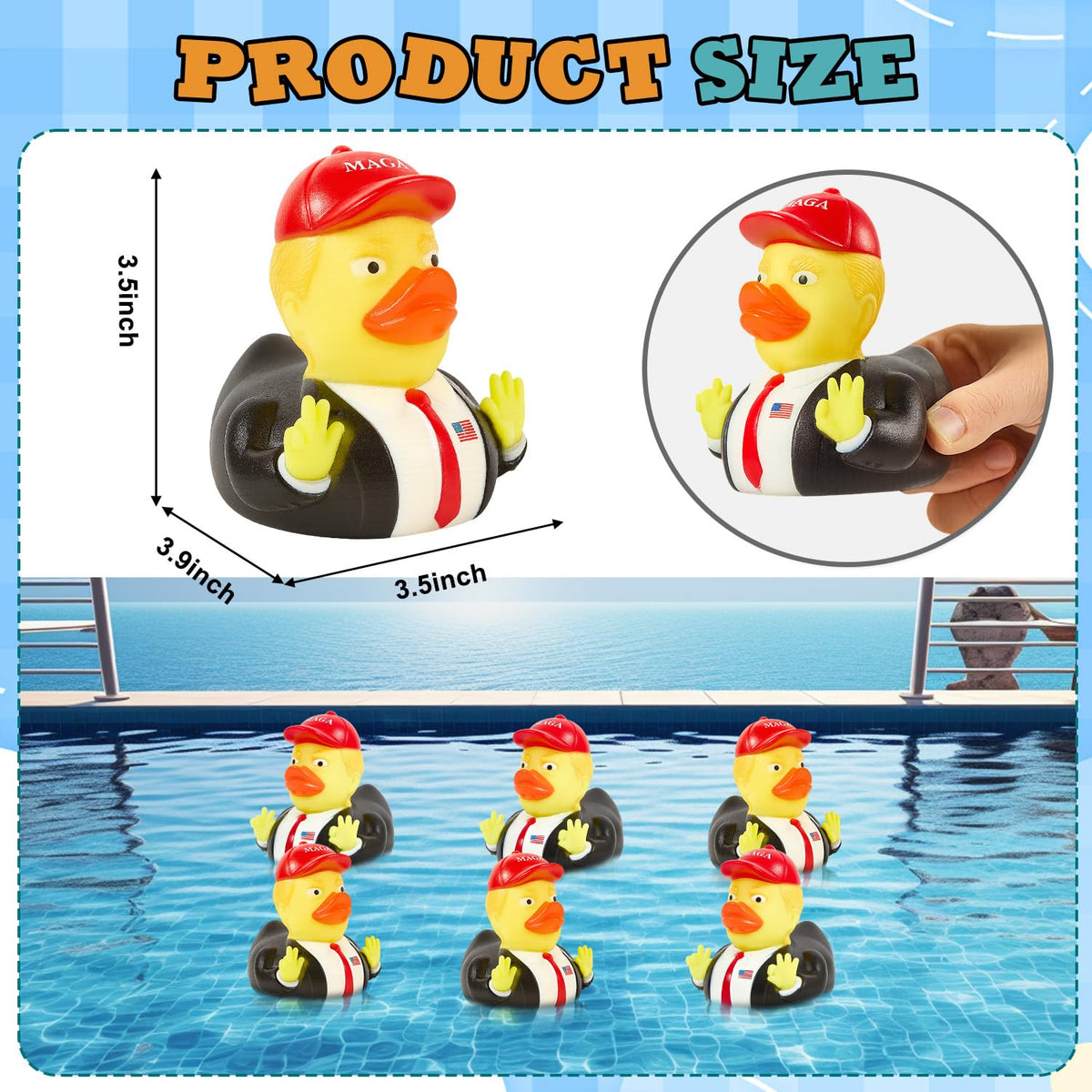 Auvitaya Baby Bath Toy: Squeaky Rubber Ducks for Kids – Funny Bath Time Duckies