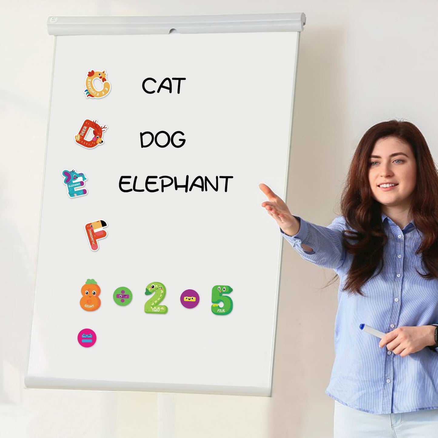 Auzesto 48Pcs Magnetic Letters & Numbers Fridge Magnets – Animal Alphabet Set