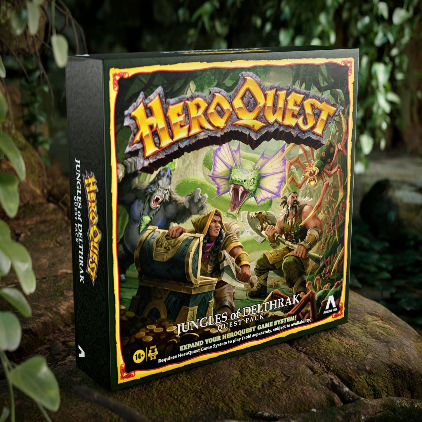Avalon Hill HeroQuest Jungles of Delthrak Quest Pack | 16 Quests, 29 Miniatures, 2–5 Players
