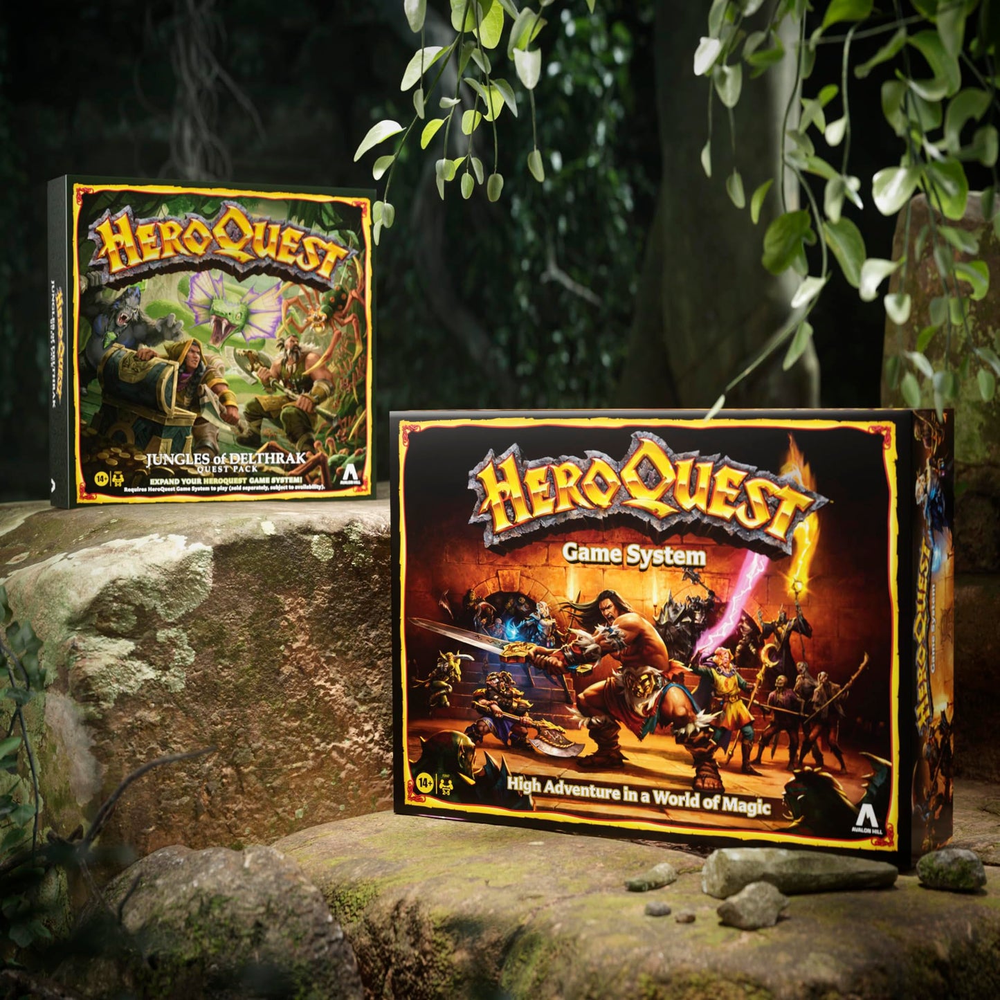 Avalon Hill HeroQuest Jungles of Delthrak Quest Pack | 16 Quests, 29 Miniatures, 2–5 Players