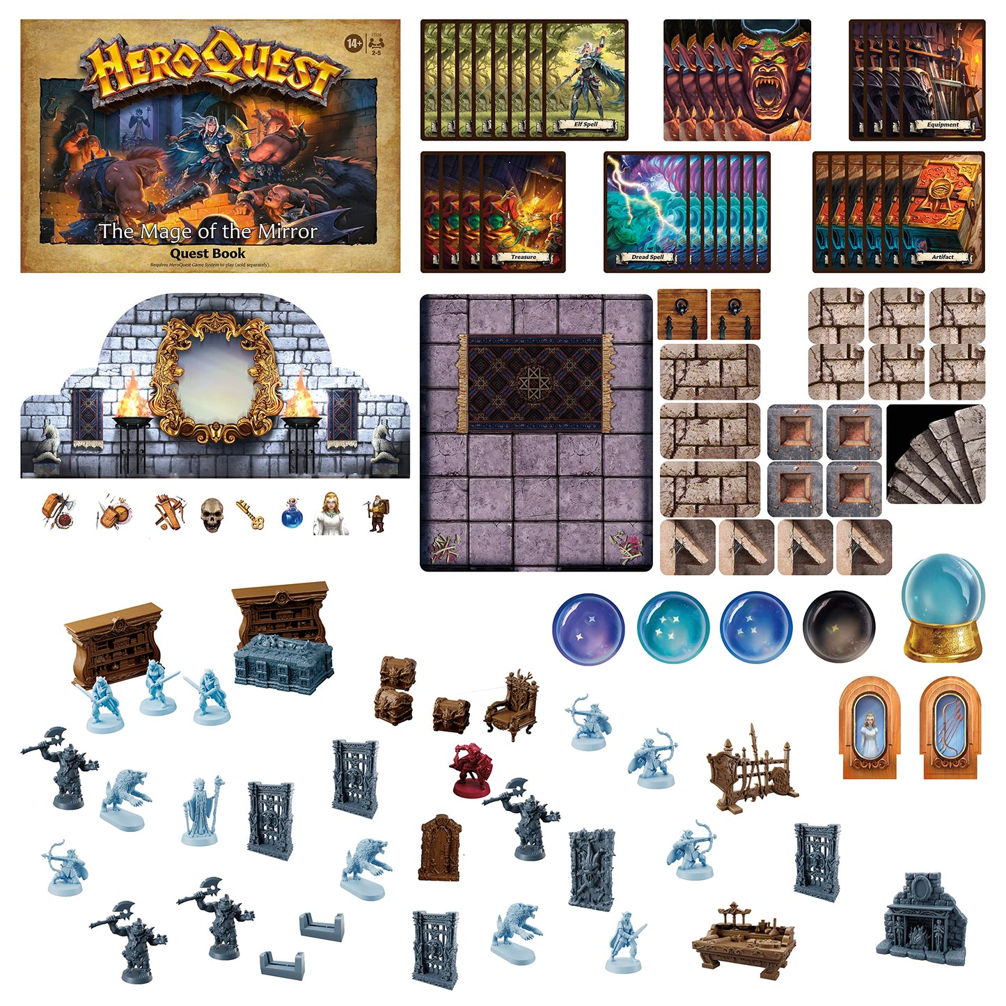 Avalon Hill HeroQuest Mage of the Mirror Quest Pack – Elf Adventure Expansion for 2-5 Players