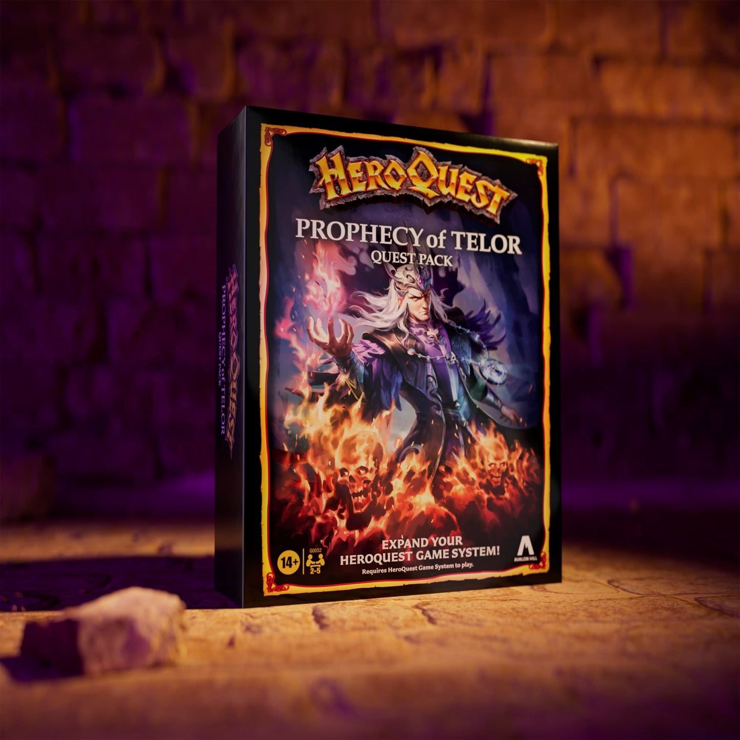 Avalon Hill Prophecy of Telor Quest Pack for HeroQuest | 13 Quests, 15 Miniatures, 2-5 Players