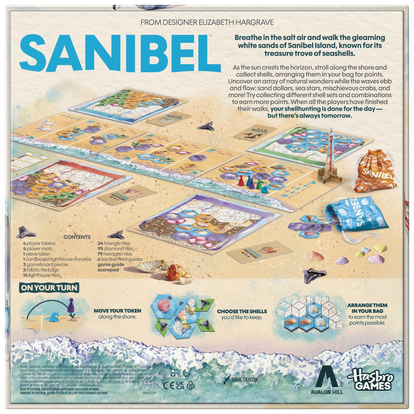Avalon Hill Sanibel — Beach-Themed Tile-Laying Game for 2-4 Players
