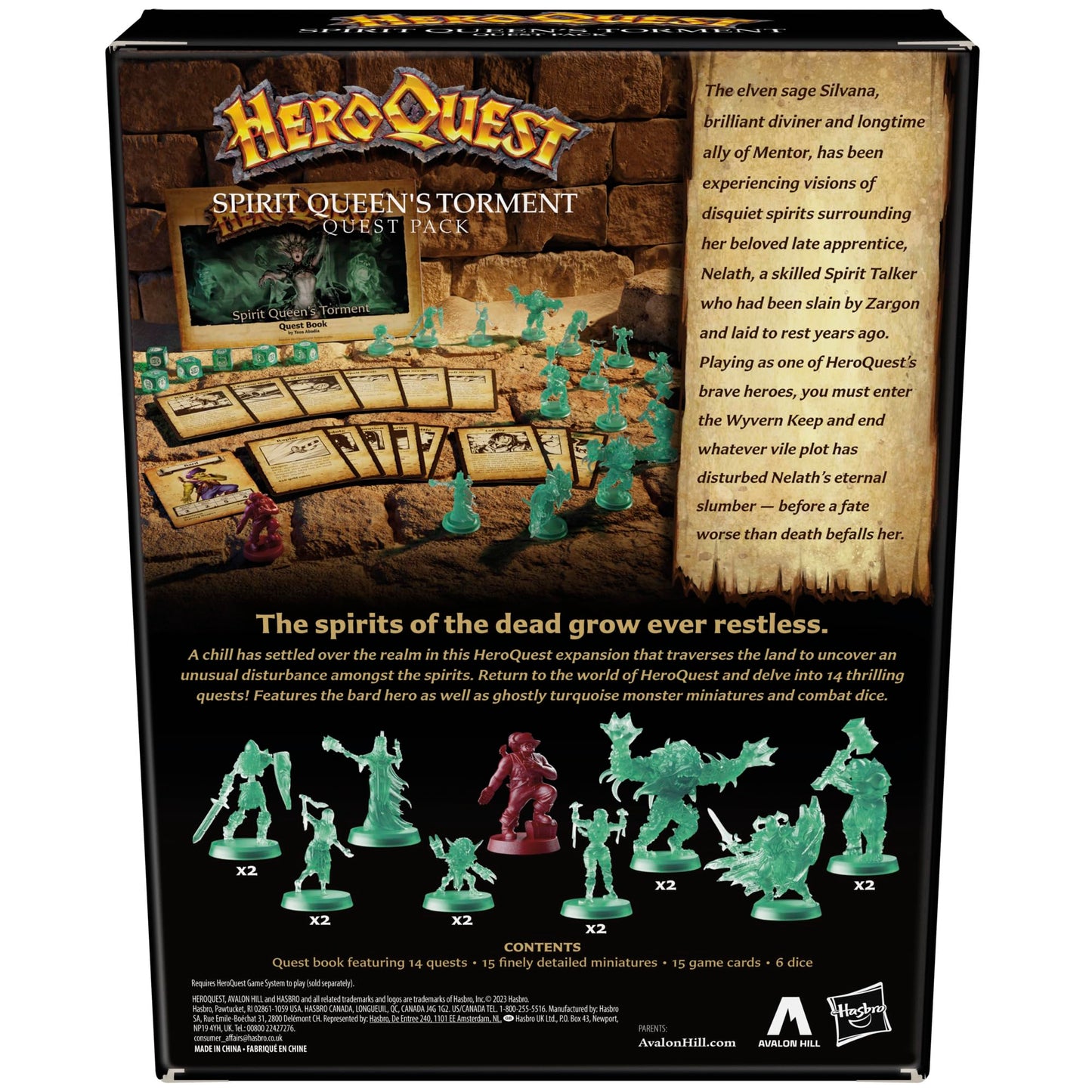Avalon Hill Spirit Queen's Torment Quest Pack for HeroQuest – 2-5 Players, Ages 14+
