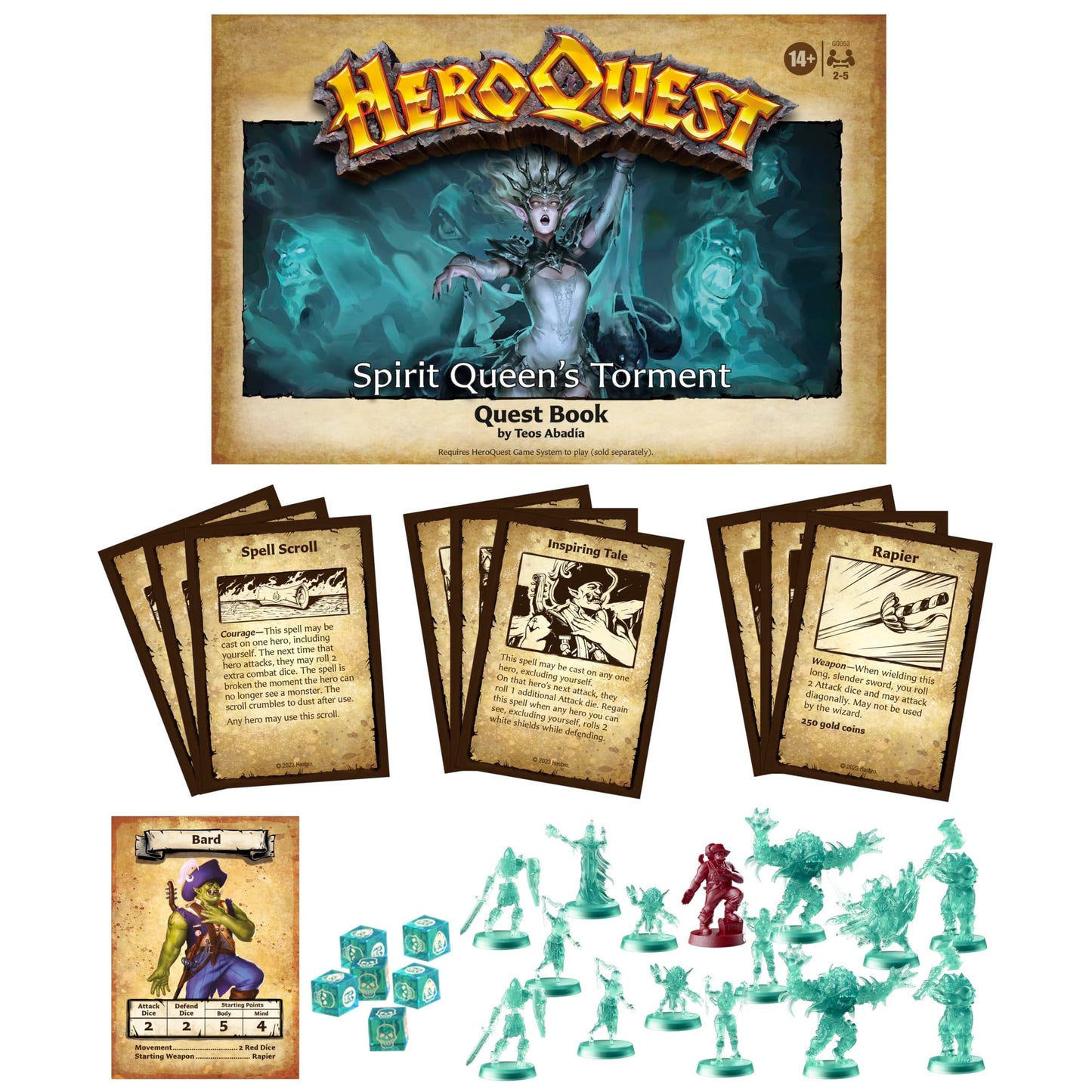 Avalon Hill Spirit Queen's Torment Quest Pack for HeroQuest – 2-5 Players, Ages 14+