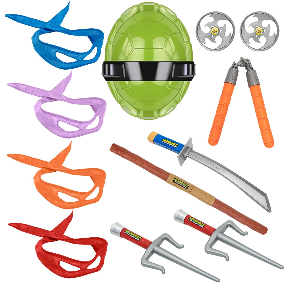 Avazera Turtle Shell Superhero Cosplay Costume Set for Kids | Colorful Props & Mask