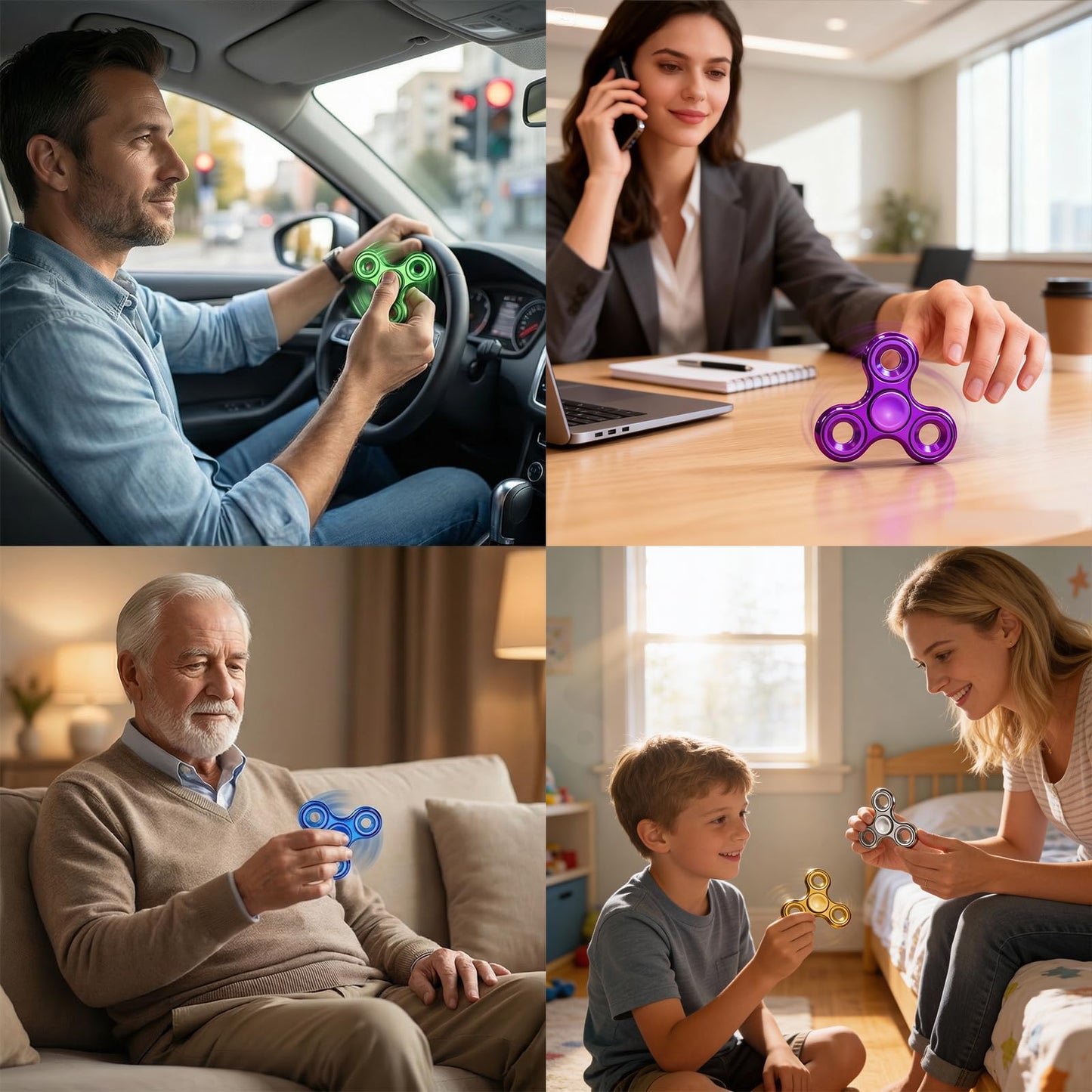 Aveloki Fidget Toys 5 Pack – Durable Metal Spinner for Focus & Stress Relief