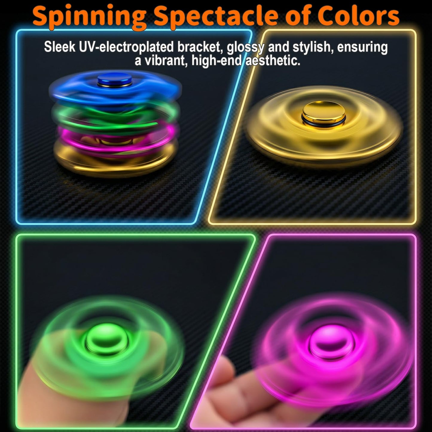 Aveloki Fidget Toys 5 Pack – Durable Metal Spinner for Focus & Stress Relief