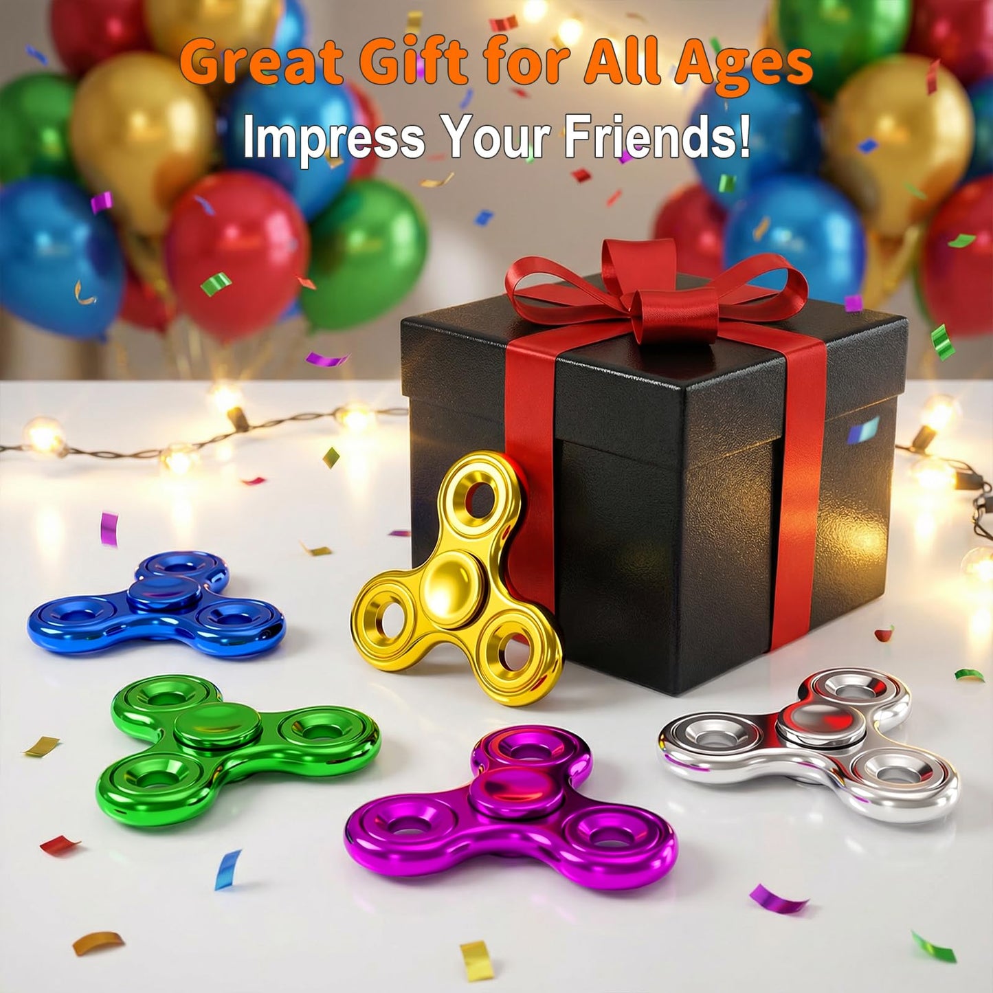 Aveloki Fidget Toys 5 Pack – Durable Metal Spinner for Focus & Stress Relief