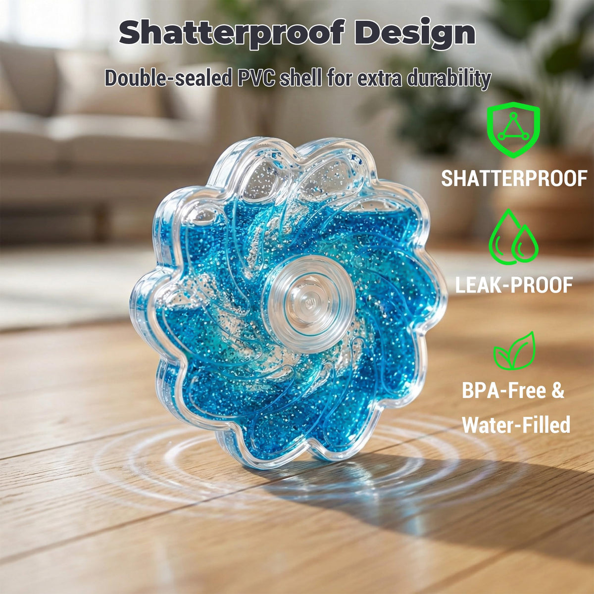 Aveloki Fidget Toys 9 Pack – Flower Shaped Glitter Fidget Spinners for Kids 3+ | Anxiety Relief & Travel Friendly