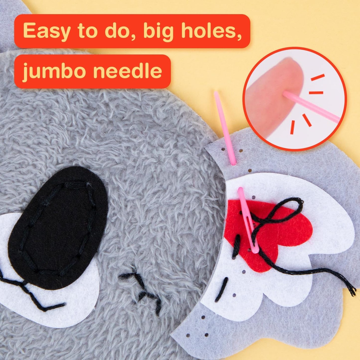 Avenir My First Sewing Kit for Kids 6-12 | Learn to Sew DIY Plush with Safe Tools