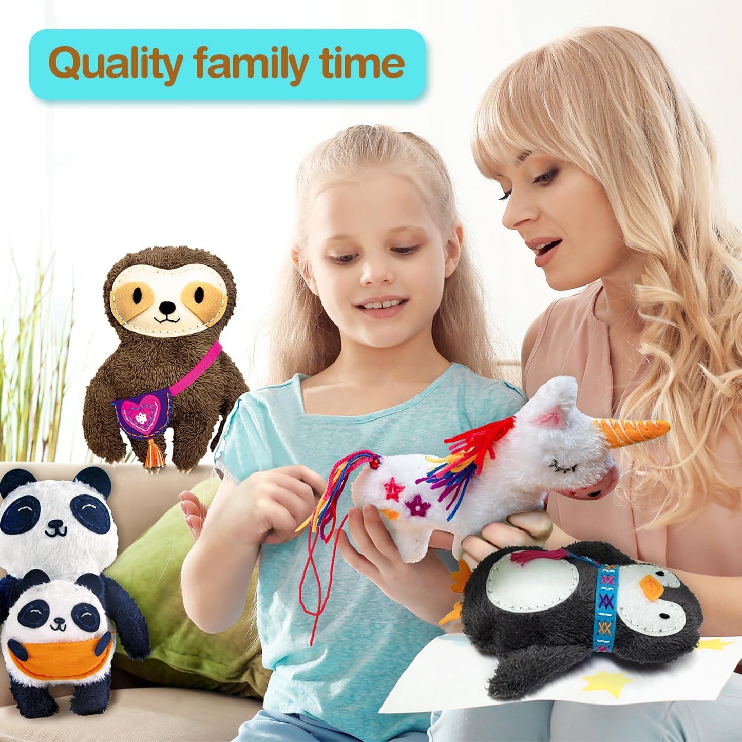 AVENIR My First Sewing Kit for Beginners Ages 6+ | Premium Plush DIY Animals Craft Kit