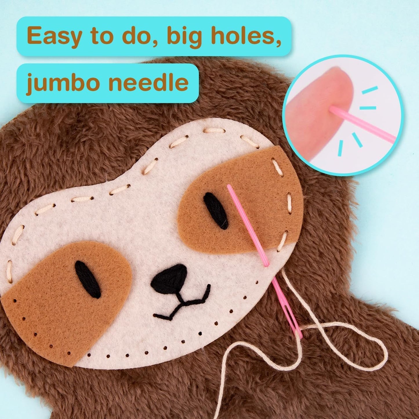 AVENIR My First Sewing Kit for Beginners Ages 6+ | Premium Plush DIY Animals Craft Kit