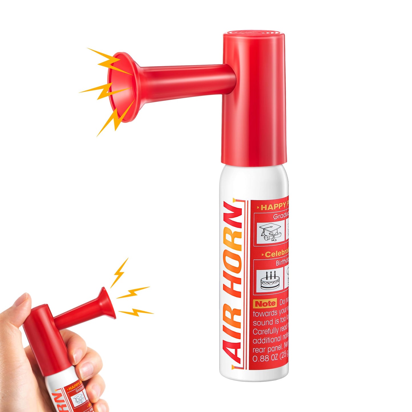 Avenuebool 1 Pack Mini Air Horn – Portable 0.88 oz Loud Noise Maker (Red) for Sports, Parties, Safety