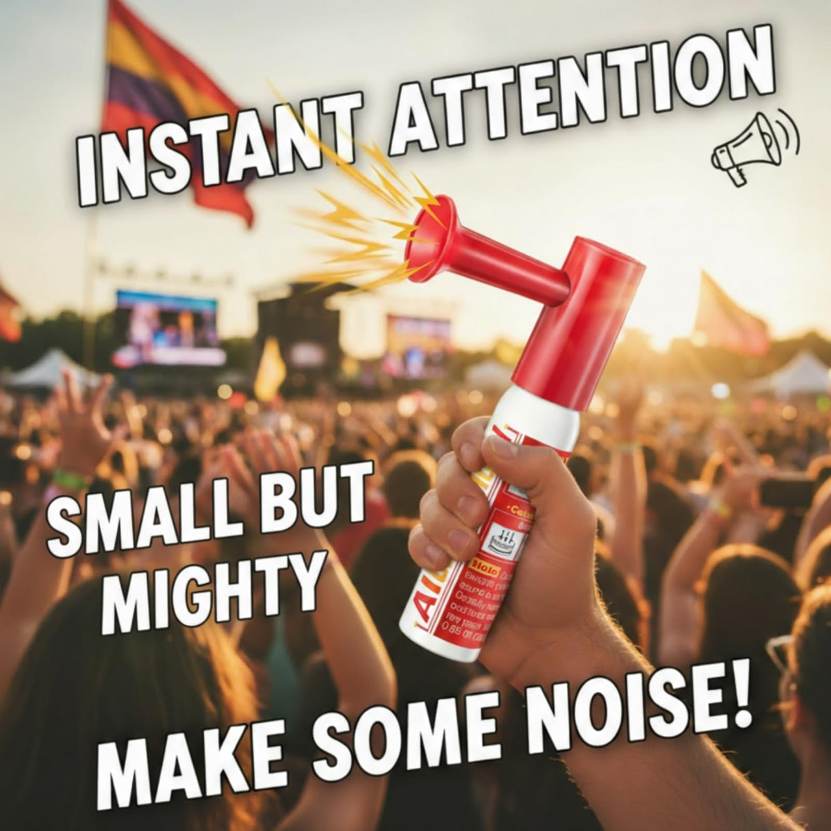 Avenuebool 1 Pack Mini Air Horn – Portable 0.88 oz Loud Noise Maker (Red) for Sports, Parties, Safety