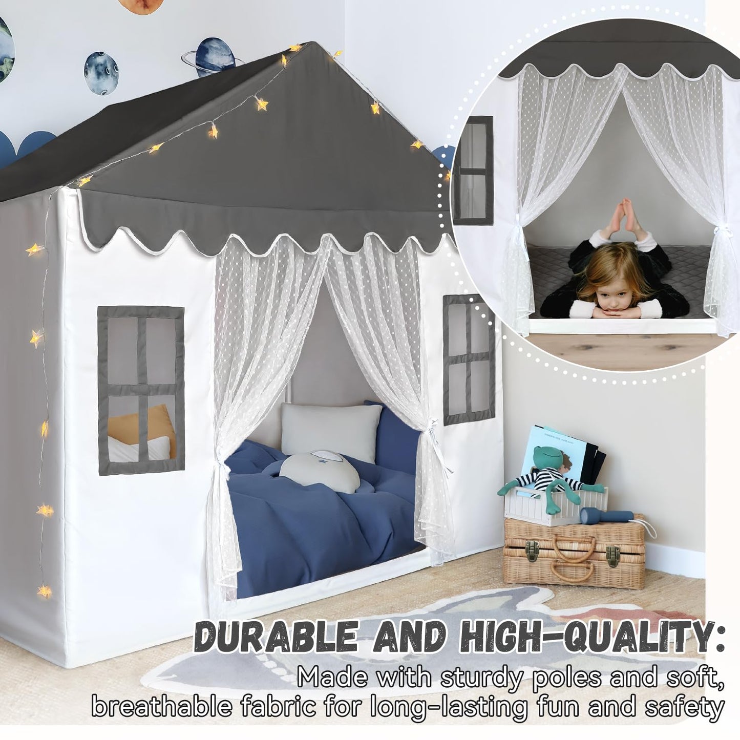 Avrsol Kids Play Tent with Padded Mat — Large Indoor Playhouse