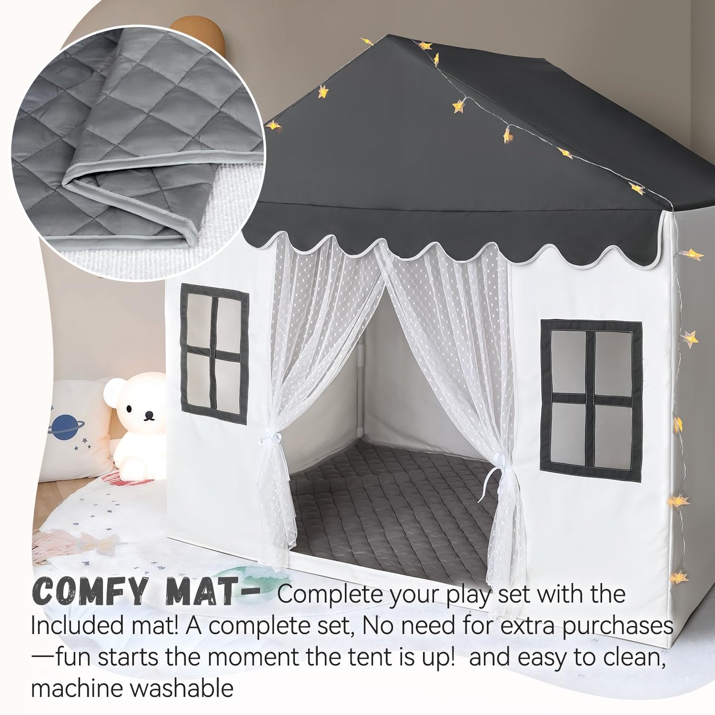 Avrsol Kids Play Tent with Padded Mat — Large Indoor Playhouse