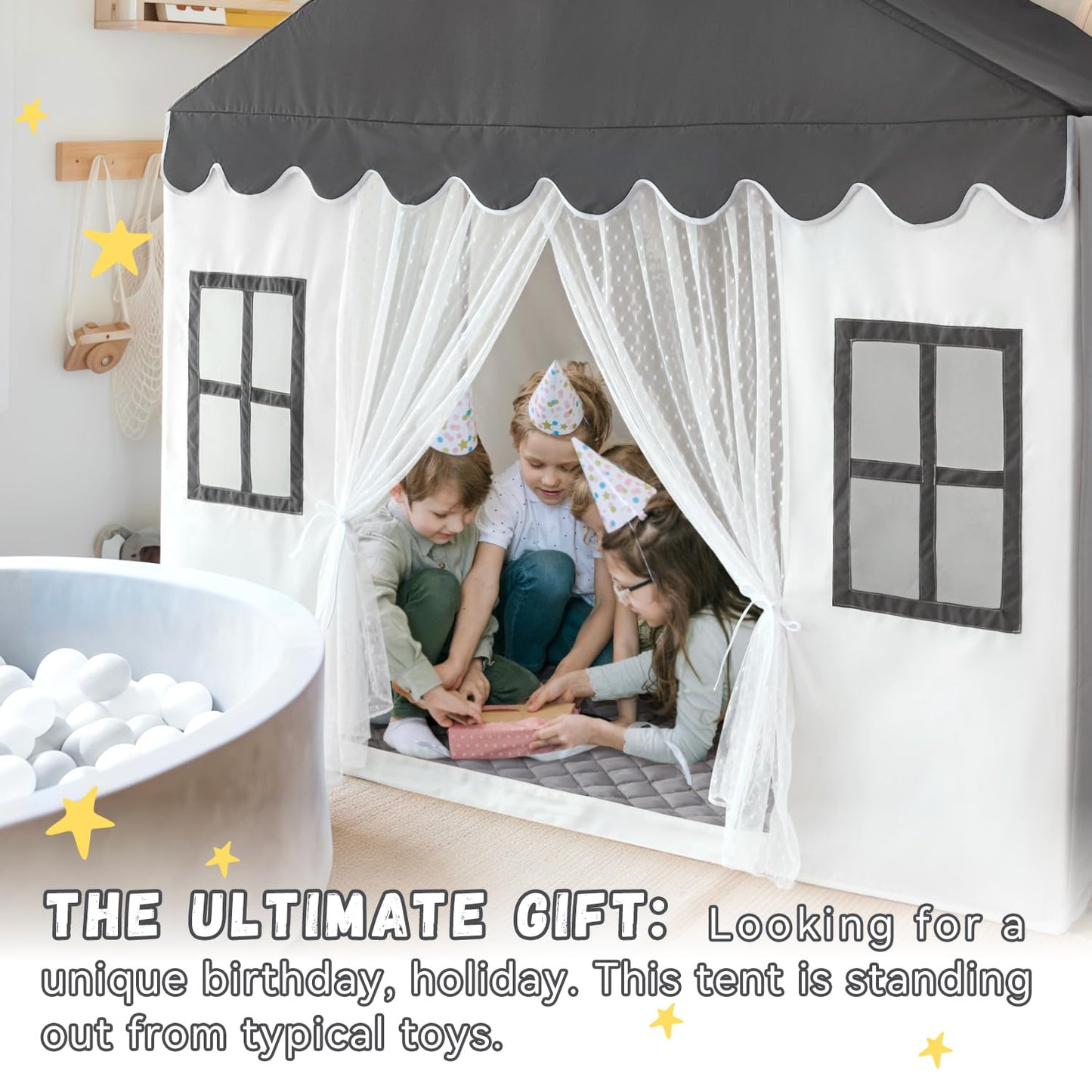 Avrsol Kids Play Tent with Padded Mat — Large Indoor Playhouse