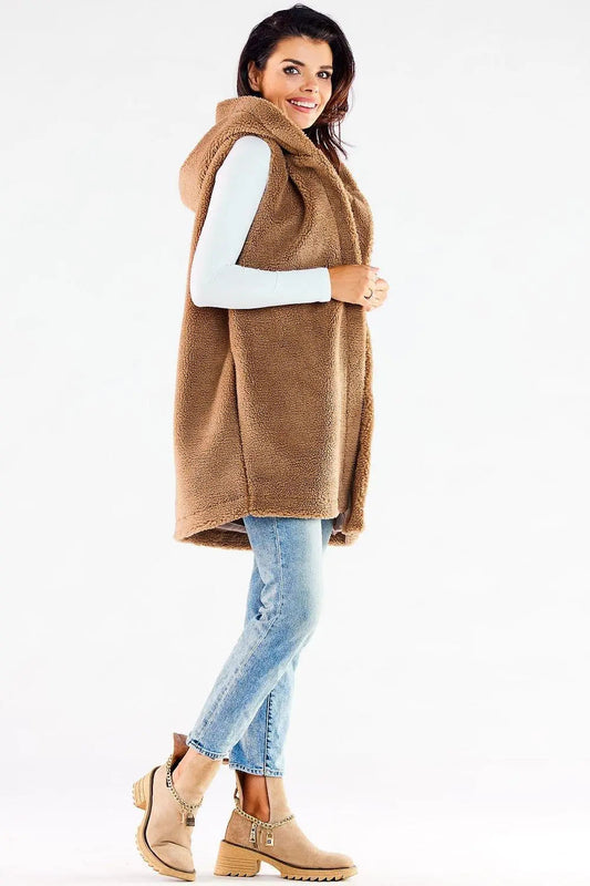 awama pleasant material warm hooded vest with pockets