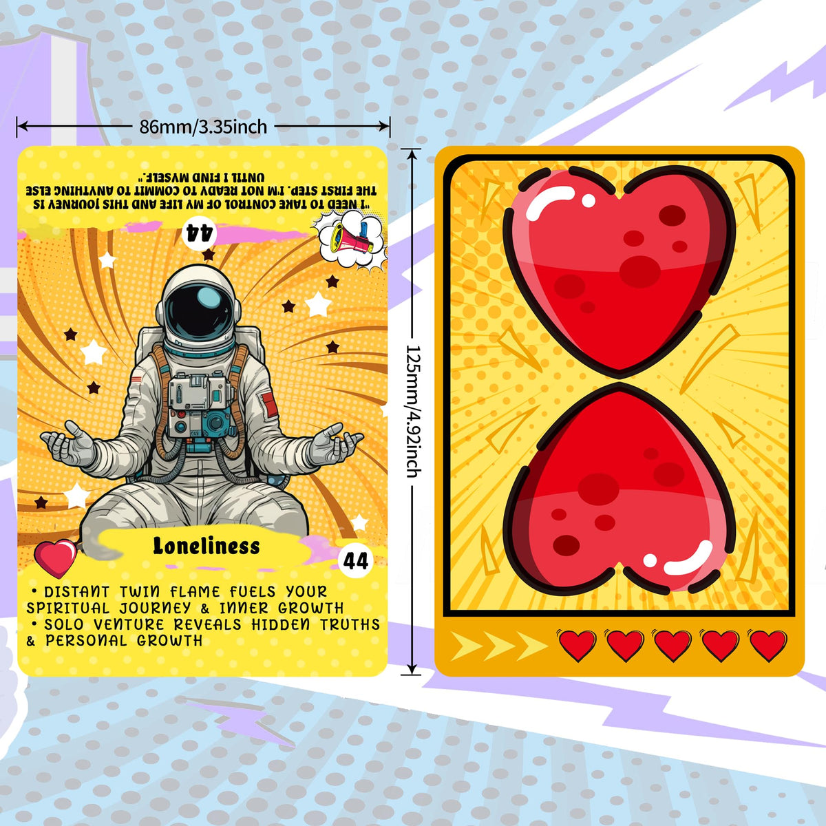 AWKAEIN 75-Card Retro Comic Oracle Deck for Twin Flame, Soulmate & Life Guidance