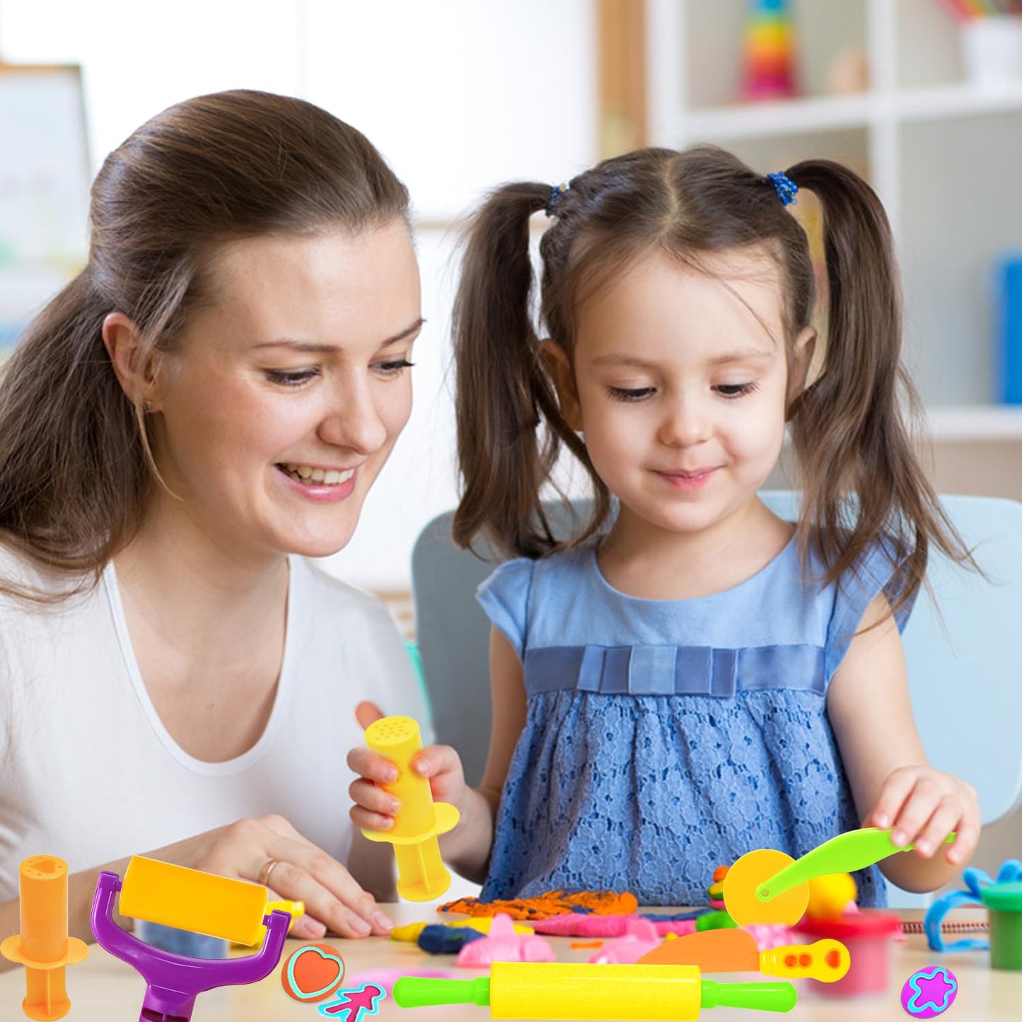 AWNOGKUE Playdough Tools Set — 18 Pcs for Kids Aged 4-8 | Creative Play Accessories