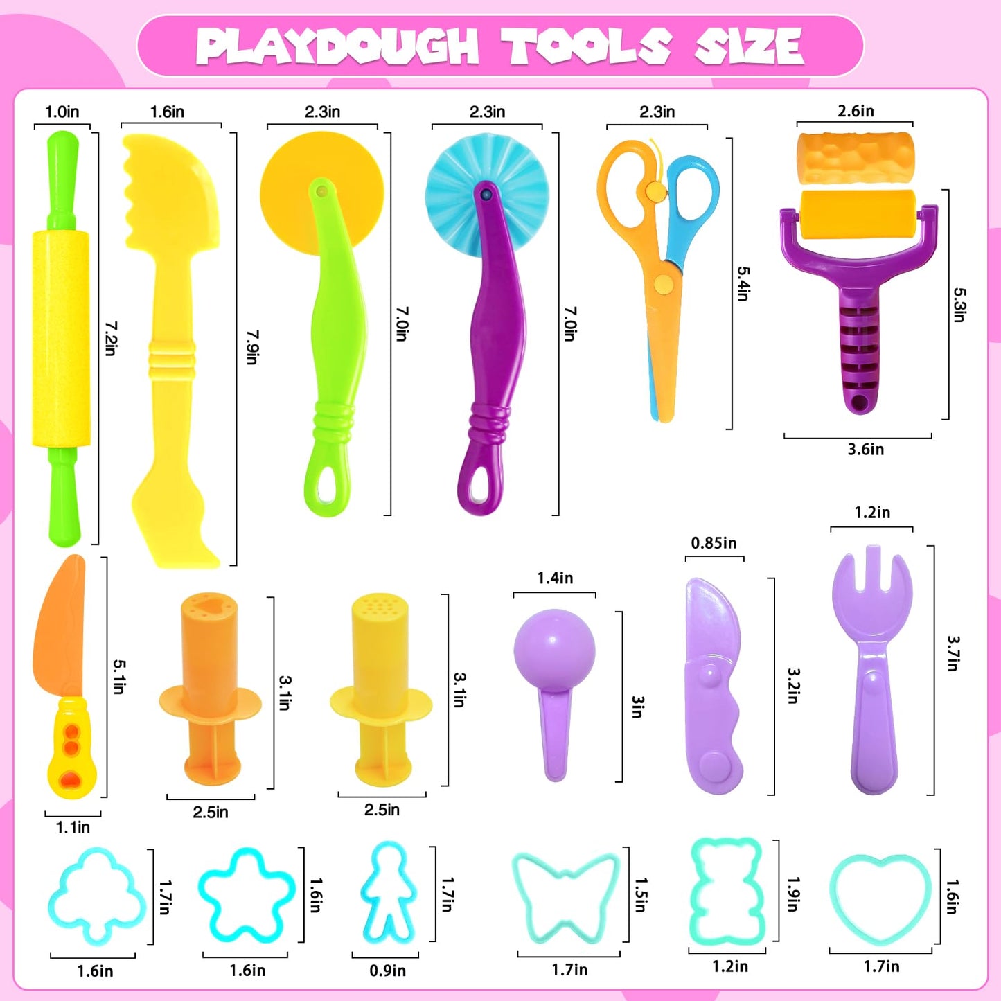 AWNOGKUE Playdough Tools Set — 18 Pcs for Kids Aged 4-8 | Creative Play Accessories