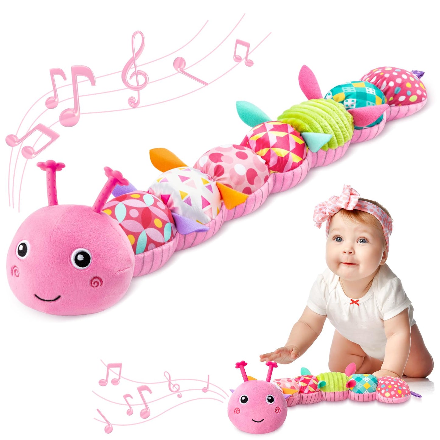 AWOTOY Baby Caterpillar: Multisensory Musical Toy for 0-12 Months