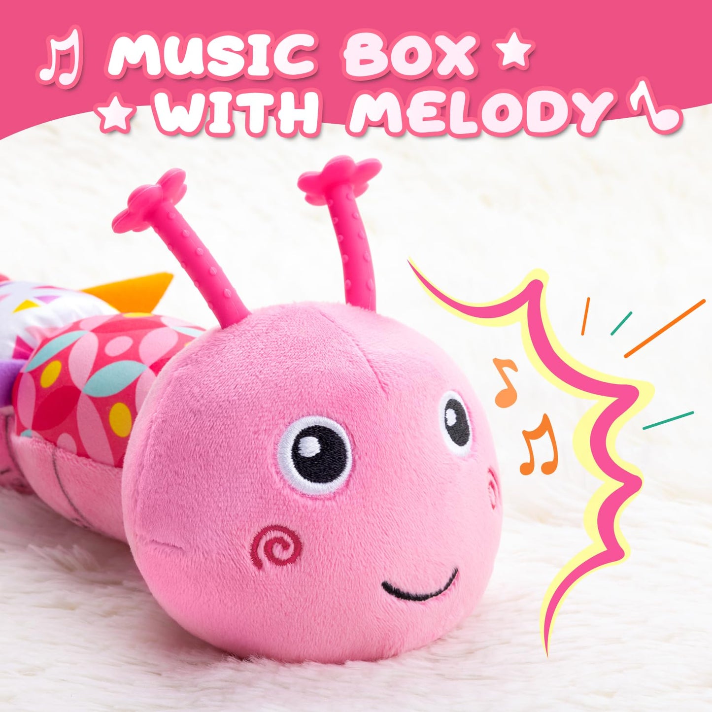 AWOTOY Baby Caterpillar: Multisensory Musical Toy for 0-12 Months