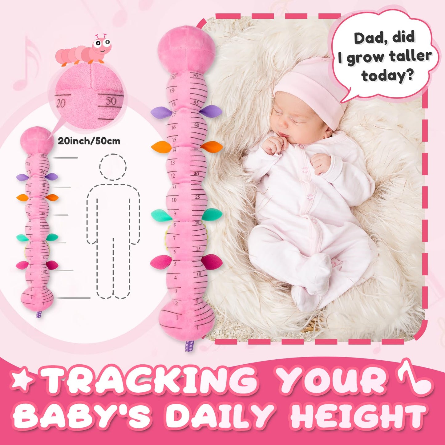 AWOTOY Baby Caterpillar: Multisensory Musical Toy for 0-12 Months