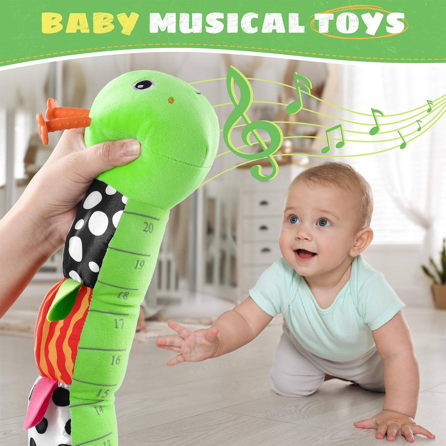 AWOTOY 6-in-1 Baby Toys: Music Caterpillar for 6-12 Months
