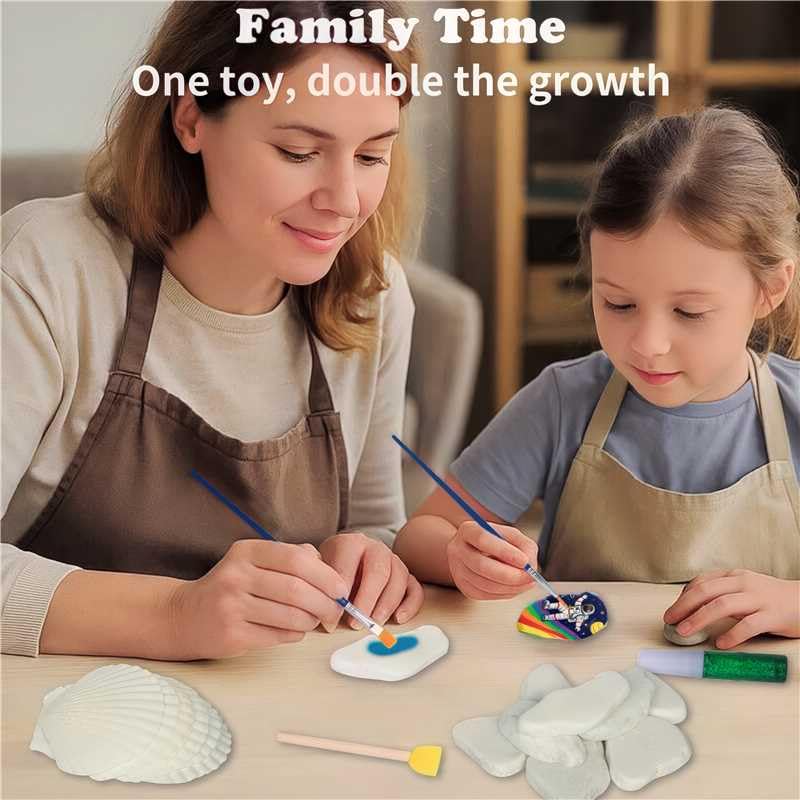 Awsoo Glow-in-the-Dark Rock & Shell Painting Kit for Kids — Creative Arts & Crafts Set