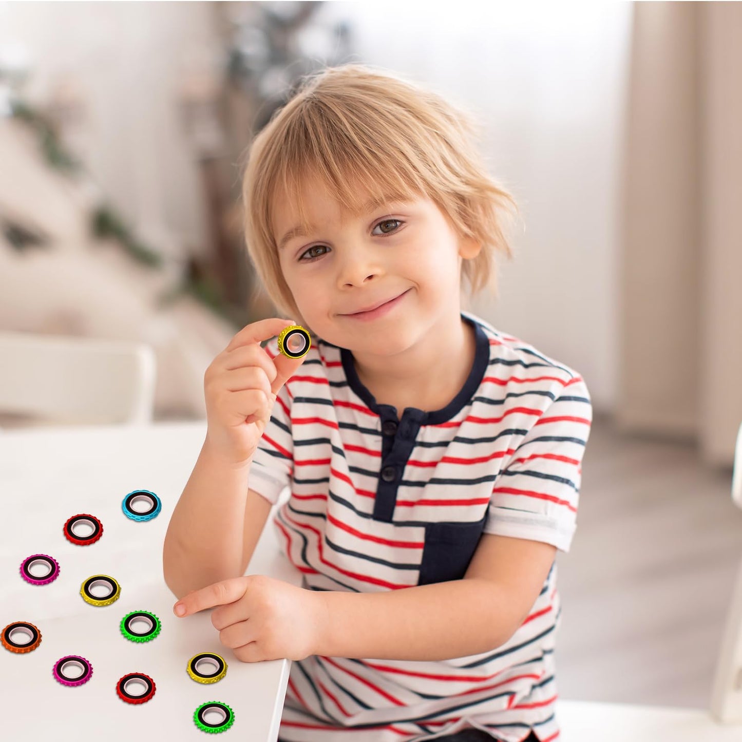 AWTUMZQ Fidget Rings — 36-Pack Sensory Rings for Anxiety and Focus | Quiet, Textured Stress Relief