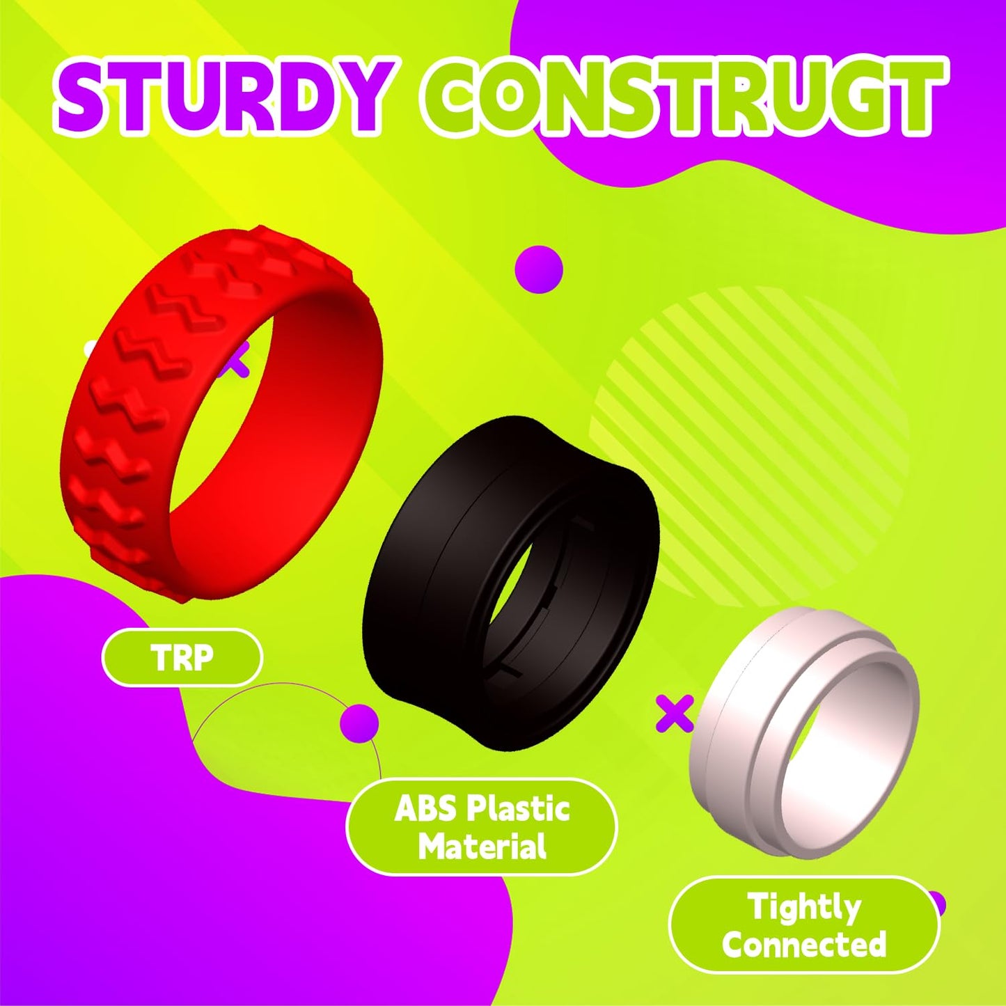 AWTUMZQ Fidget Rings — 36-Pack Sensory Rings for Anxiety and Focus | Quiet, Textured Stress Relief