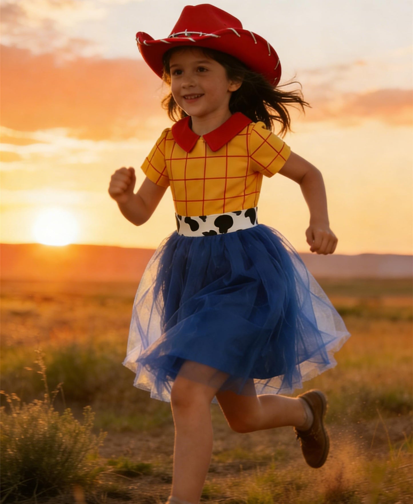 Axaxa Jessie Cowgirl Costume Dress for Girls - 6Y Halloween Party Princess Outfit