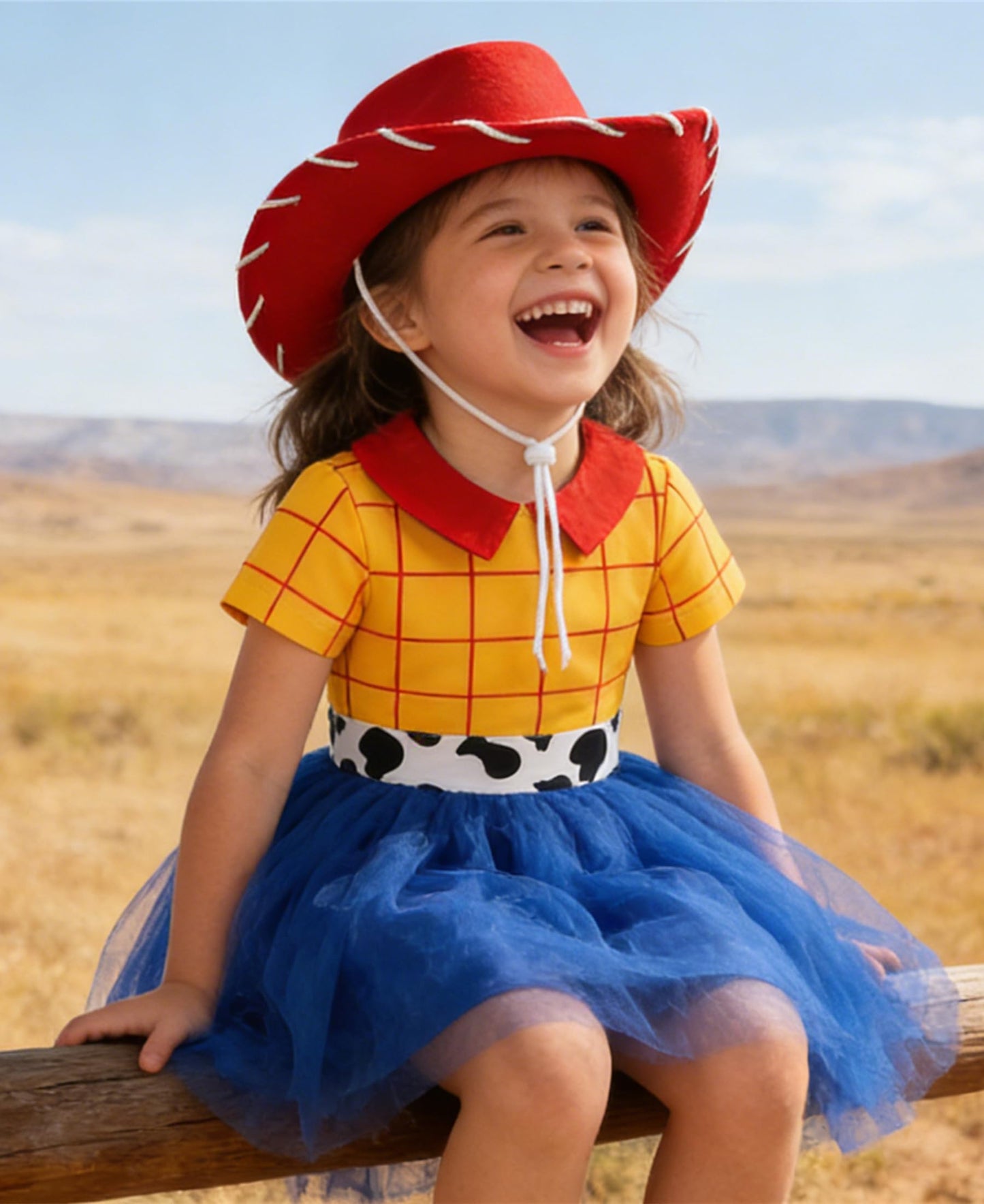 Axaxa Jessie Cowgirl Costume Dress for Girls - 6Y Halloween Party Princess Outfit